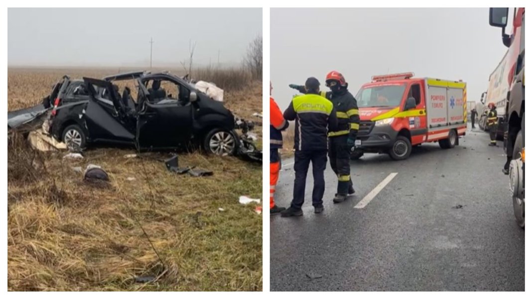 Accident grav în Timiș: șase morți și două persoane internate.