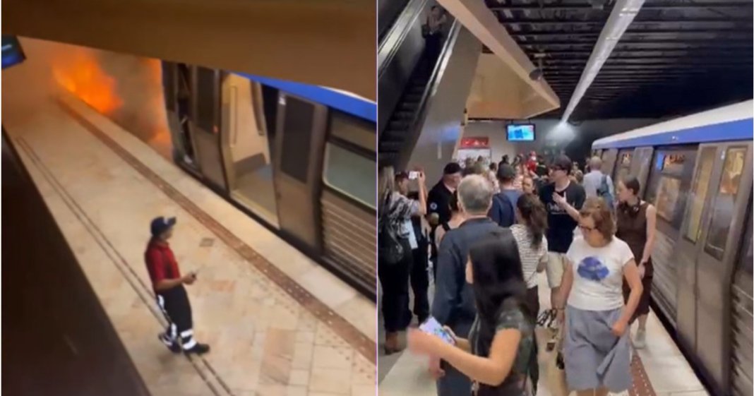 Incendiu la metrou după o furtună: stația Universitate, închisă. Călătorii au fost evacuați.